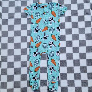 Gigi and Max Bamboo Easter Bunny Short Sleeve Romper Size 18-24m